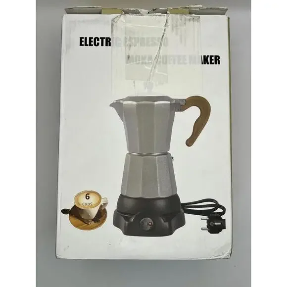 Electric Moka Pot Espresso Maker 6-Cup (300ml) Portable with Detachable Base - Picture 7 of 9
